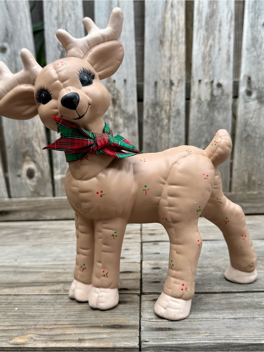 Vintage 1985 Kimple Mold Ceramic Christmas "Softee" Reindeer Figurine